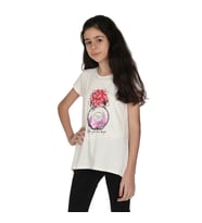 Toontoy Kız Çocuk Parfüm Nakışlı T-Shirt (Ekru)