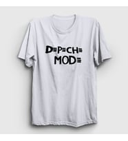 Presmono Unisex Sarı Logo Depeche Mode T-Shirt 140433tt (Beyaz)