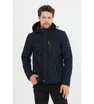 Mero Life Erkek Kapüşonlu Su Ve Rüzgar Geçirmez Softshell Mont (Lacivert)