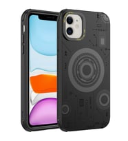 Apple iPhone 11 Kılıf Zore Wireless Şarj Özellikli Desenli Hot Kılıf (Siyah)