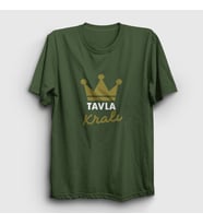 Presmono Unisex Beyaz Backgammon King Tavla Kralı Oyun V3 T-Shirt 416812tt (Haki)