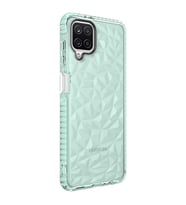 Galaxy A12 Kılıf Zore Buzz Köşeleri Airbagli Prizmatik Tasarım (Yeşil)