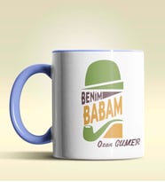 Kişiye Özel Benim Babam Tasarımlı Siyah Kupa Bardak (Mavi)