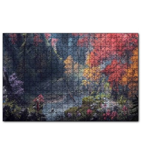 Cakapuzzle Dijital Sanat Manzara Orman Dere Görseli  Puzzle Yapboz MDF (Ahşap) (1000 Parça)