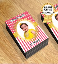 2 Temalı Kişiye Özel Resimli Doğum Günü Magneti  8x6 Cm 10 Adet (Pembe)