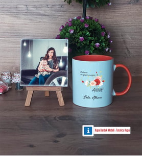 Anneye Hediye Fotoğraflı Dekoratif Taş, Kupa Bardak Beyaz Hediye (Model 13)