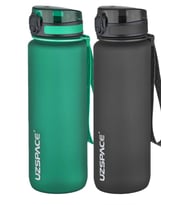 Uzspace 2'li Tritan Matara Seti 800 ml 14 Farklı Renk Seçeneği FiftyFifty (Siyah - Mint Yeşili)