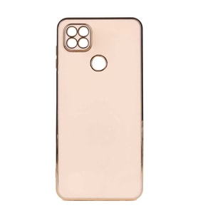 Xiaomi Redmi 9C Kılıf Kenarları Gold Kamera Korumalı Renkli Pastel Silikon Açık Yeşil BARK (Rose - Gold)