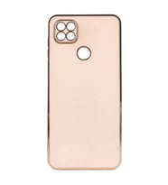 Xiaomi Redmi 9C Kılıf Kenarları Gold Kamera Korumalı Renkli Pastel Silikon Açık Yeşil BARK (Rose - Gold)