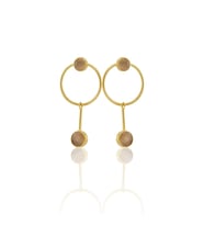 Kadir Jewellery 22 Ayar Altına Kaplama Kadın Sallantılı Küpe -El İşçiliği Ve Hipoalerjenik Küpe (Turuncu)