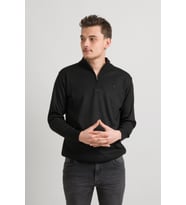 Regular Fit Yarım Balıkçı Fermuarlı Akrilik Viskon Karışımlı Erkek Triko Kazak  (Siyah)