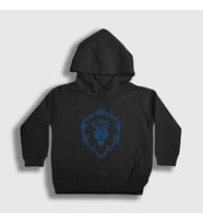 Presmono Unisex Çocuk Beyaz Alliance Logo World Of Warcraft Oyun Kapüşonlu Sweatshirt 422841tt (Siyah)