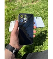 İphone 15 Pro Max Uyumlu Parlak Premium Renkli Cam Telefon Kılıfı (Siyah)
