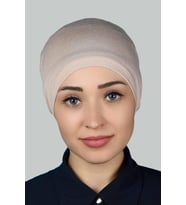 Hazır Pratik Geçmeli Lastikli Tesettür Bone (Bej)