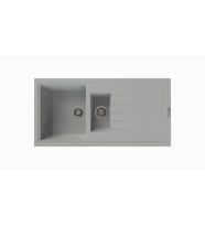 POLEX Cristalüx Granit Eviye P-01 1,5 Gözlü Tezgah Altı Ve Tezgah Üstü Mutfak Evyesi 99x49,5cm (Gri)