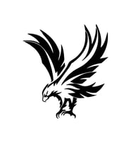 Kartal Araba Sticker siyah 19x21 CM (Siyah-Siyah)