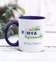 Kimya Öğretmeni Tasarımlı Kişiye Özel Kupa Bardak (Lacivert)