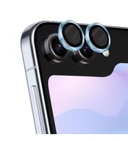 Microsonic Samsung Galaxy Z Flip 6 Tekli Kamera Lens Koruma Camı Yeşil (Açık Mavi)