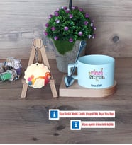 Fransızca Öğretmeni Kupa Bardak Beyaz ve Fotoğraflı Ahşap Anahtarlık Hediye (Model 8)