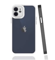 Apple iPhone 12 Kılıf Zore Mima Kenarları Renkli Silikon Kılıf (Siyah)