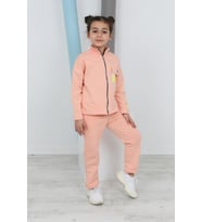 Toontoy Kız Çocuk Baskılı Eşofman Takımı (Somon)