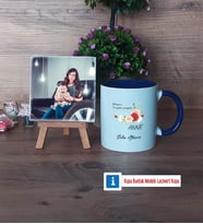Anneye Hediye Fotoğraflı Dekoratif Taş, Kupa Bardak Beyaz Hediye (Model 3)