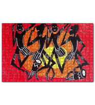 Cakapuzzle Yöresel Afrikalı Dansçı Sarı Kırmızı GörselPuzzle Yapboz MDF (Ahşap) (500 Parça)