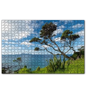 Cakapuzzle Yeşil Tepeden Deniz ve Bulutlar Manzarası  Puzzle Yapboz MDF (Ahşap) (255 Parça)