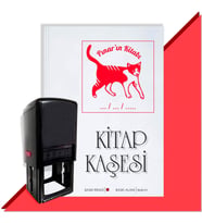 Kişiye Özel  Kara Kedi Tarihli Kitap Kaşesi (Kırmızı)