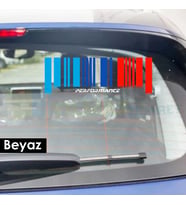 Bmw M Performance Barkod Cam Tampon Oto Sticker Etiket Çıkartma 25 x 8 Cm (Beyaz)
