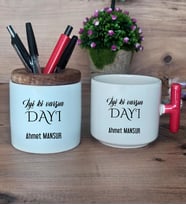 İyi Ki Varsın Dayı Hediye Sepeti Kupa Bardak T Kulplu, Kalemlik Hediyeleri Dayıya Doğum Günü Hediyesi (Model 1)