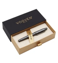 Vogven Marka İsme Özel Gold Detaylı Premium Roller Kalem (Füme)