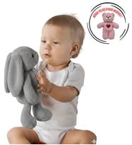 AYICIK HEDİYELİ !  Uyku Arkadaşım Uzun Kulak Bunny Peluş Tavşan 65 cm (Gri)