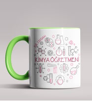 Kişiye Özel Kimya Öğretmeni Tasarımlı Siyah Renk Kupa Bardak 5 (Yeşil)
