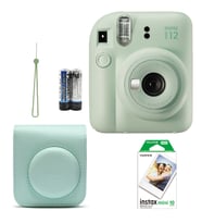 Fujifilm İnstax Mini 12 Fotoğraf Makinesi+Askı+pil +10'lu film+Çanta (Yeşil)