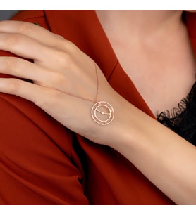Kişiye Özel 925 Ayar Gümüş Saat Kolye (Rose)