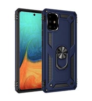 Samsung Galaxy A71 Kılıf Yüzüklü Zırh Tank Vega (Mavi)