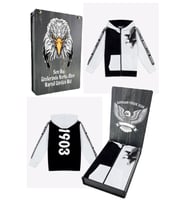 Beşiktaş Lisanslı Kartal Baskılı Kapüşonlu Çocuk Sweat Hediyelik Ahşap Kutulu (Beyaz)