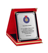 Kurum ve Firmalara Özel Kadife Plaket (Gümüş)