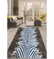 Dijital Kaymaz Taban Yıkanabilir Modern Renkli Salon Halısı Mutfak Halısı Yolluk ND-HT-1101 (Mavi)