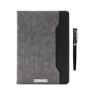 İsme Özel Çift Renkli Premium Defter ve Roller Kalem Seti - Renk Seçenekli (Füme)