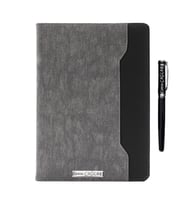 İsme Özel Çift Renkli Premium Defter ve Roller Kalem Seti - Renk Seçenekli (Füme)