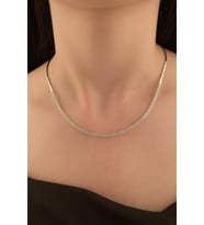 14 Ayar Altın Çift Sıra Oval Su Yolu Gerdanlık (Rose)