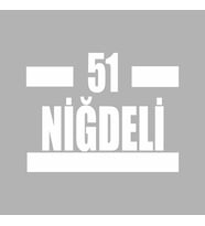 51 Niğdeli Araba Sticker siyah 16x9 CM (Beyaz)