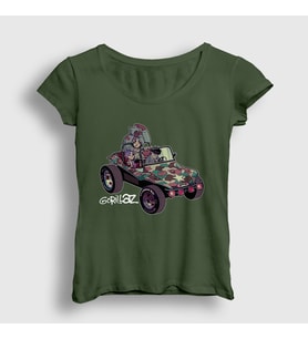 Presmono Kadın Beyaz Geep Gorillaz T-Shirt 402568tt (Haki)