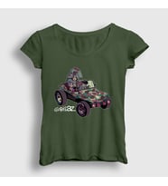 Presmono Kadın Beyaz Geep Gorillaz T-Shirt 402568tt (Haki)