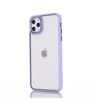 Ally iPhone 12 Pro Max 6.7inç Kılıf Parlak Renkli Çerçeveli Ultra Lüx TPU Silikon Kılıf (Lila)