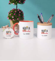 Harita Mühendisi Kupa Bardak Kırmızı Kalemlik ve Anahtarlık (Model 7)