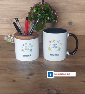 Doğum Günü Hediyesi Kalemlik, Kupa Bardak T Kişiye Özel Hediye (Model 12)
