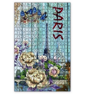 Cakapuzzle Ahşap Zeminde Paris Eyfel Kulesi Puzzle Yapboz MDF (Ahşap) (1000 Parça)